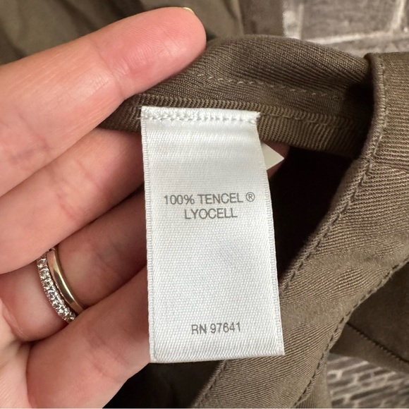 J. Jill Khaki Utility Jacket brown green tencel - Picture 7 of 9